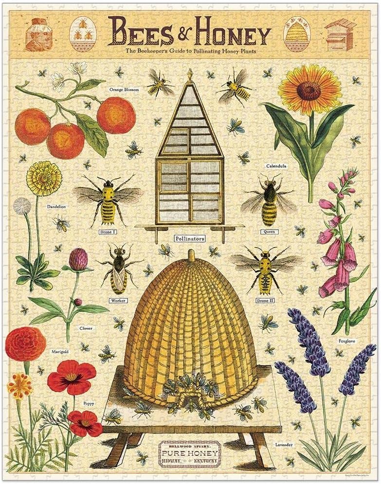 Cavallini Vintage Puzzle "Bees & Honey"