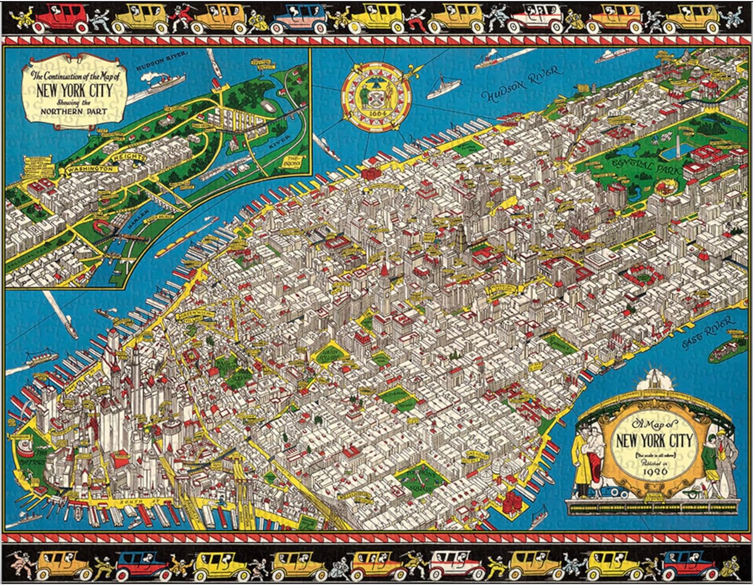 Cavallini Vintage Puzzle Map of New York