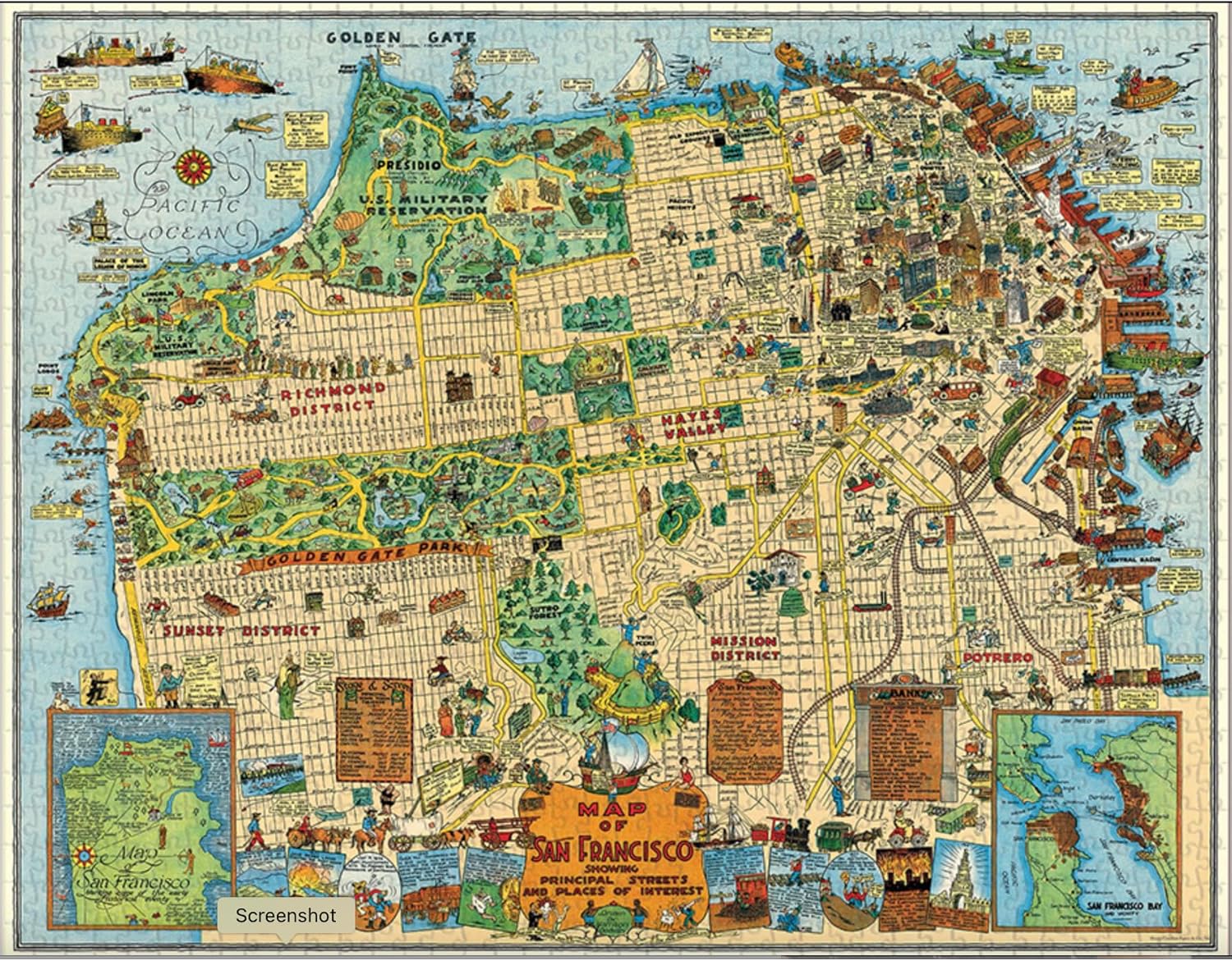 Cavallini Vintage Puzzle Map of San Francisco